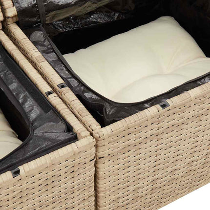 Soffgrupp för trädgården med dynor 5 delar beige konstrotting
