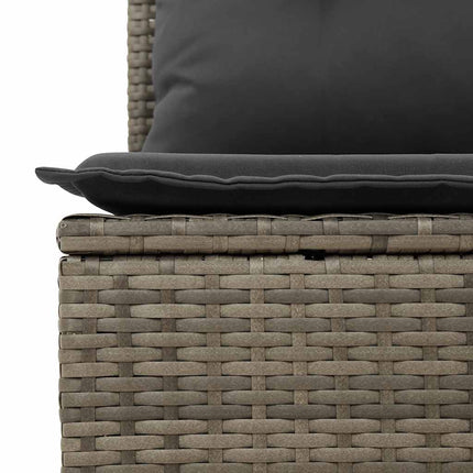 Loungegrupp för trädgården med dynor 5 delar konstrotting grå