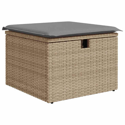Soffgrupp för trädgården med dynor 6 delar beige konstrotting