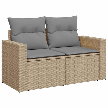 Soffgrupp för trädgården med dynor 5 delar beige konstrotting
