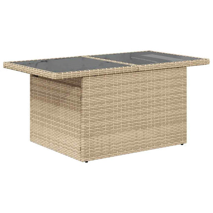 Soffgrupp för trädgården med dynor 6 delar beige konstrotting