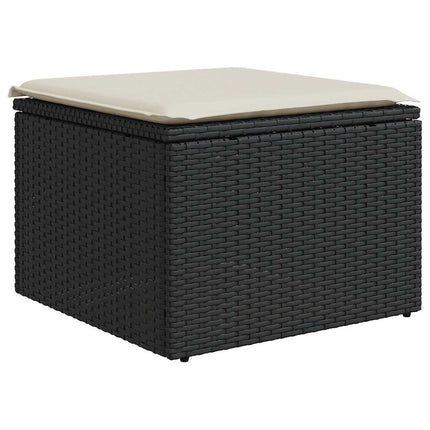 Loungegrupp med dynor 6 delar svart konstrotting