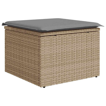 Soffgrupp för trädgården med dynor 6 delar beige konstrotting