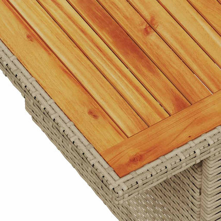 Matgrupp för trädgården med dynor 7 delar beige konstrotting