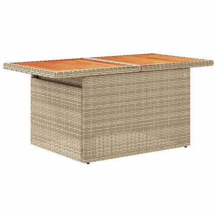 Matgrupp för trädgården med dynor 8 delar beige konstrotting