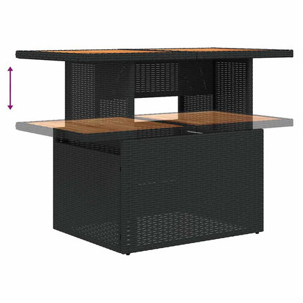 Loungegrupp med dynor 6 delar svart konstrotting
