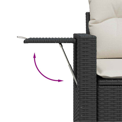 Loungegrupp med dynor 6 delar svart konstrotting