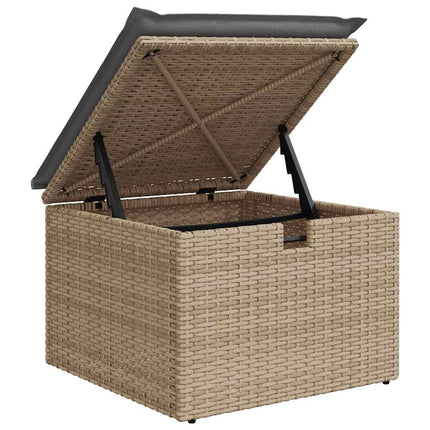 Soffgrupp för trädgården med dynor 6 delar beige konstrotting