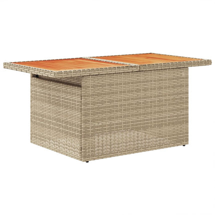 Soffgrupp för trädgård med dynor 10 delar beige konstrotting