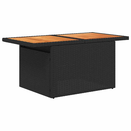 Loungegrupp för trädgården m dynor 9 delar svart konstrottning