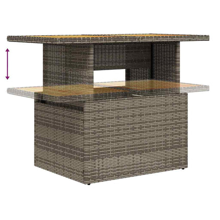 Loungegrupp för trädgården med dynor 6 delar grå konstrotting