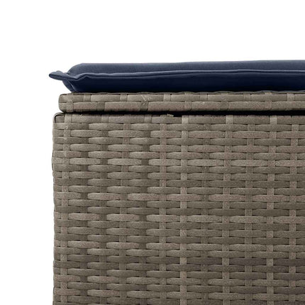 Loungegrupp för trädgården med dynor 6 delar grå konstrotting
