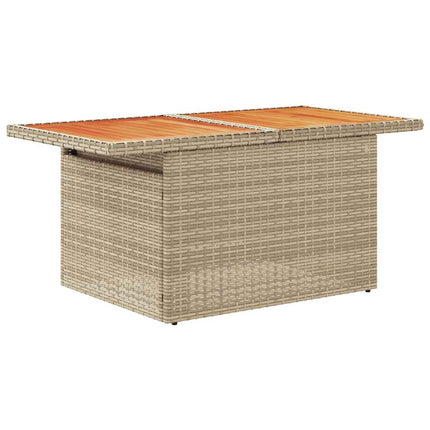 Trädgårdssoffset med dynor 7 delar beige konstrotting akaciaträ