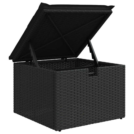 Loungegrupp för trädgården med dynor 8 delar svart konstrotting