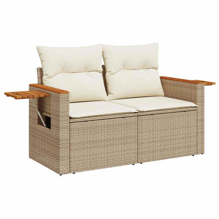 Soffgrupp för trädgården med dynor 5 delar beige konstrotting
