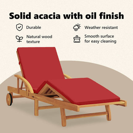 Solstol Röd 200 x 67 x 84 cm Massivt Akaciaträ