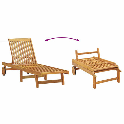 Solstol Reclining Brun 199 x 63 x 85 cm Massivt Akaciaträ