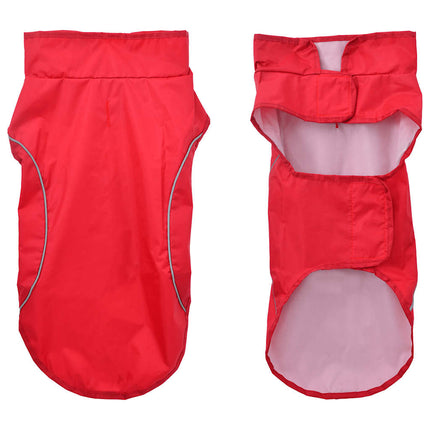 Regnrock för hundar med reflekterande remsor polyester röd XXS