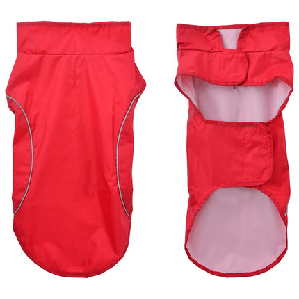 Regnrock för hundar med reflekterande remsor polyester röd s