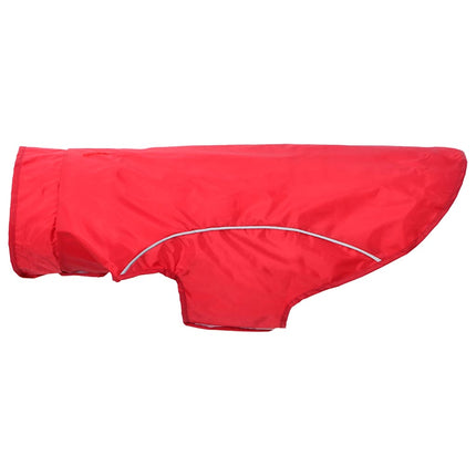 Regnrock för hundar med reflexer polyester röd 2XL