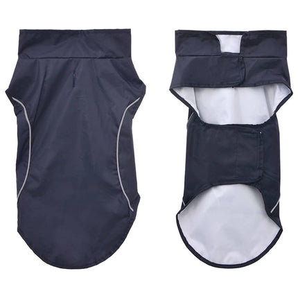 Regnrock för hundar med reflexer polyester marinblå XXS