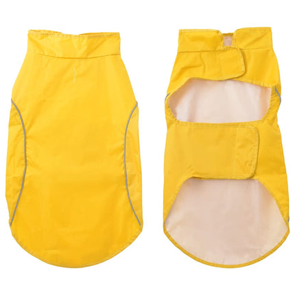Regnrock för hundar med reflekterande remsor polyester gul L