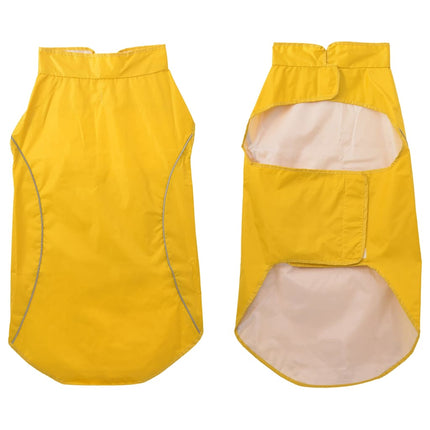 Regnrock för hundar med reflekterande remsor polyester gul 3XL