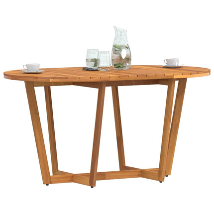 Matbord för trädgården ovalt 150x90x75 cm massivt trä akacia