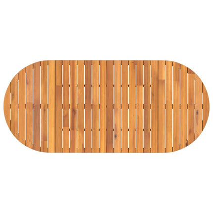 Matbord för trädgården ovalt 200x90x75 cm massivt trä akacia