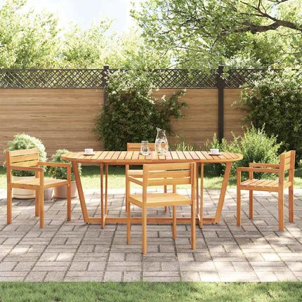 Matbord för trädgården ovalt 200x90x75 cm massivt trä akacia