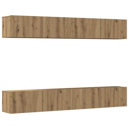 Väggmonterad TV-möbelset 4 delar Artisan Oak 100x30x30 cm