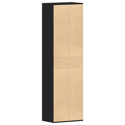 Skoskåp svart ek 54x34x183 cm konstruerat trä