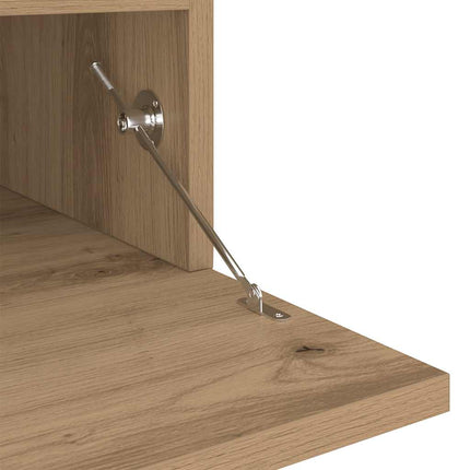 TV-bänk med LED-lampor artisan ek 200x35x40 cm konstruerat trä