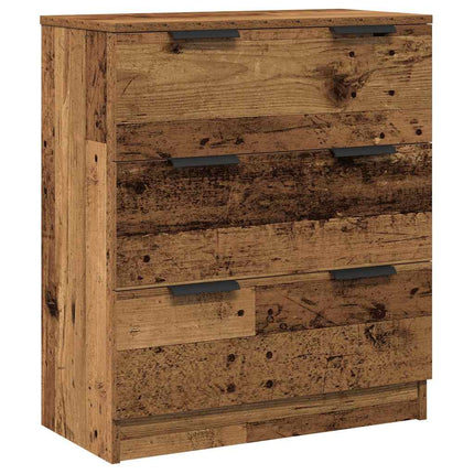 Skänkar 3 delar åldrat trä 60x30x70 cm konstruerat trä