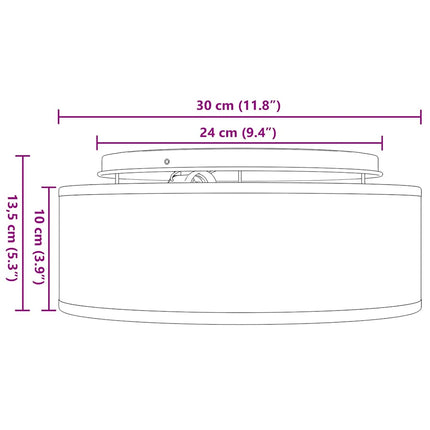 Taklampa med strålkastare Svart 30 x 30 x 13,5 cm tyg