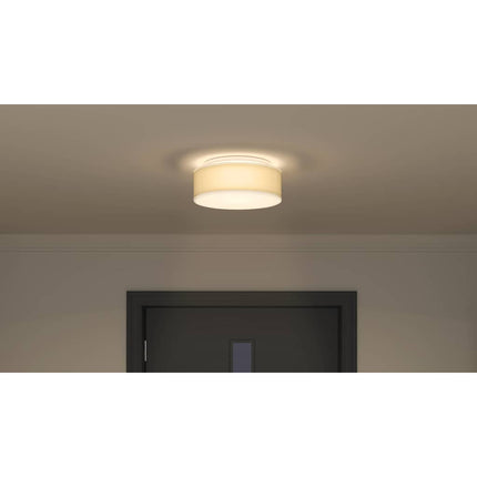 Taklampa med strålkastare Vit 30 x 30 x 13,5 cm tyg
