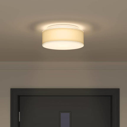 Taklampa med strålkastare Vit 30 x 30 x 13,5 cm tyg