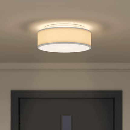 Taklampa med strålkastare Grå 38 x 38 x 13,5 cm tyg