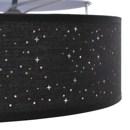 Taklampa med strålkastare Svart 38 x 38 x 13,5 cm tyg