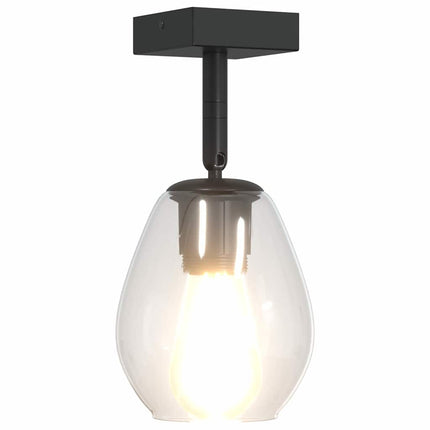 Takspotlight Svart 13 x 13 x 26 cm Glas och Metall