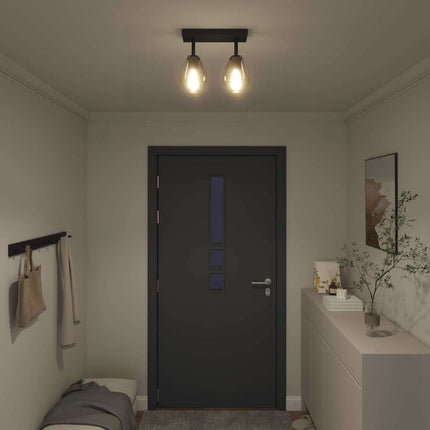 Takspotlight Svart 33 x 13 x 26 cm Glas och Metall