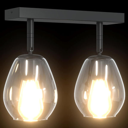 Takspotlight Svart 33 x 13 x 26 cm Glas och Metall