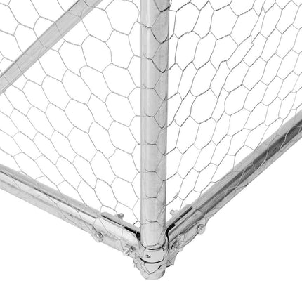 Hundkoja för utomhusbruk med gård 3x3x1,9 m galvaniserat stål
