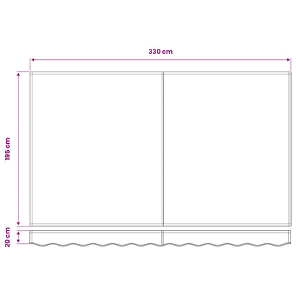 Markisväv Blå och Vit 330 x 195 cm Polyester