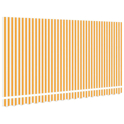 Markisväv Gul och Vit 4 x 2 m Polyester