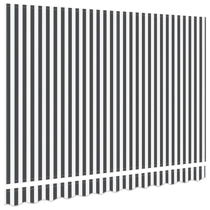 Markisväv Antracit och vitt 330 x 195 cm Polyester