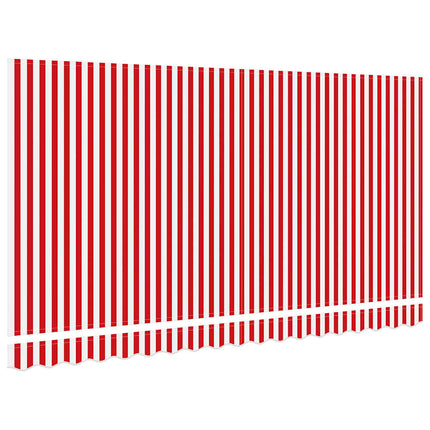 Markisväv Röd och Vit 4 x 2 m Polyester