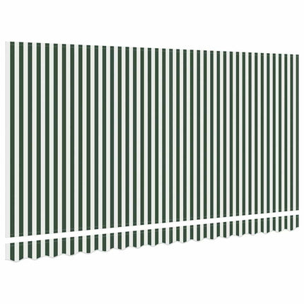 Markisväv Grön och Vit 4 x 2 m Polyester
