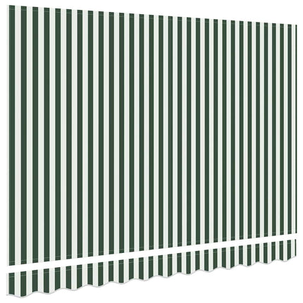Markisväv Grön och Vit 3 x 2,5 m Polyester