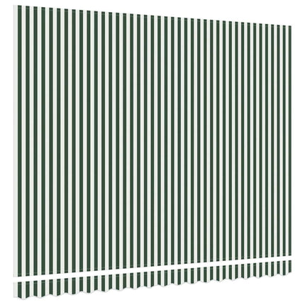 Markisväv Grön och Vit 4 × 3 m Polyester